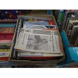 Box containing football programmes