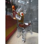 Carnival glass dog