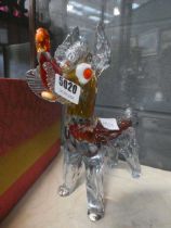 Carnival glass dog