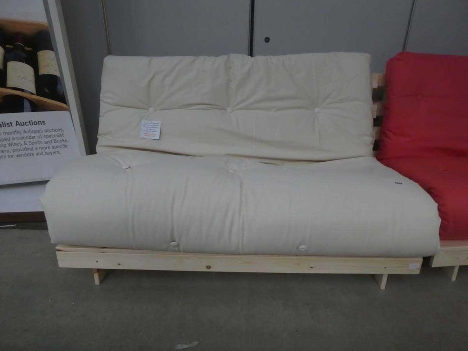 Pine futon bed with mattress - Image 2 of 2