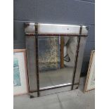 Mirror in silver painted frame