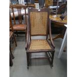 Rocking chair with wicker seat and backrest