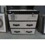 Modern French style fabric clad mule chest