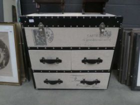 Modern French style fabric clad mule chest