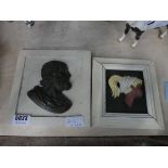2 wall plaques - The GreeK Philosopher and Blonde Girl