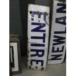 Entire enamelled sign