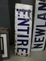 Entire enamelled sign