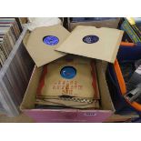 Box containing shellac records