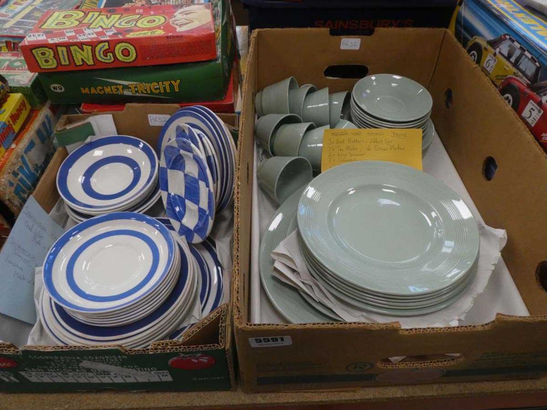 2 boxes containing TG Green and Woodsware crockery