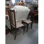 Pair of upholstered Edwardian bedroom chairs