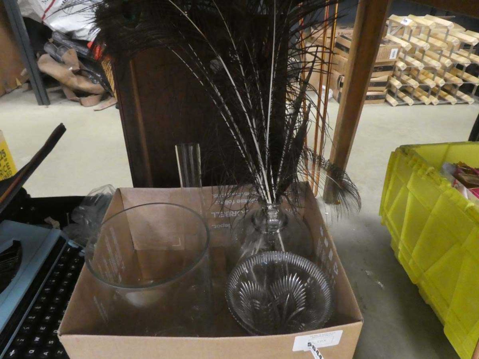 +VAT Box containing four glass vases