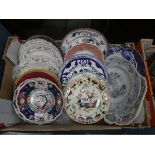 Box containing English and other porcelain plates