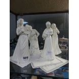 4 Royal Worcester ladies with certificates