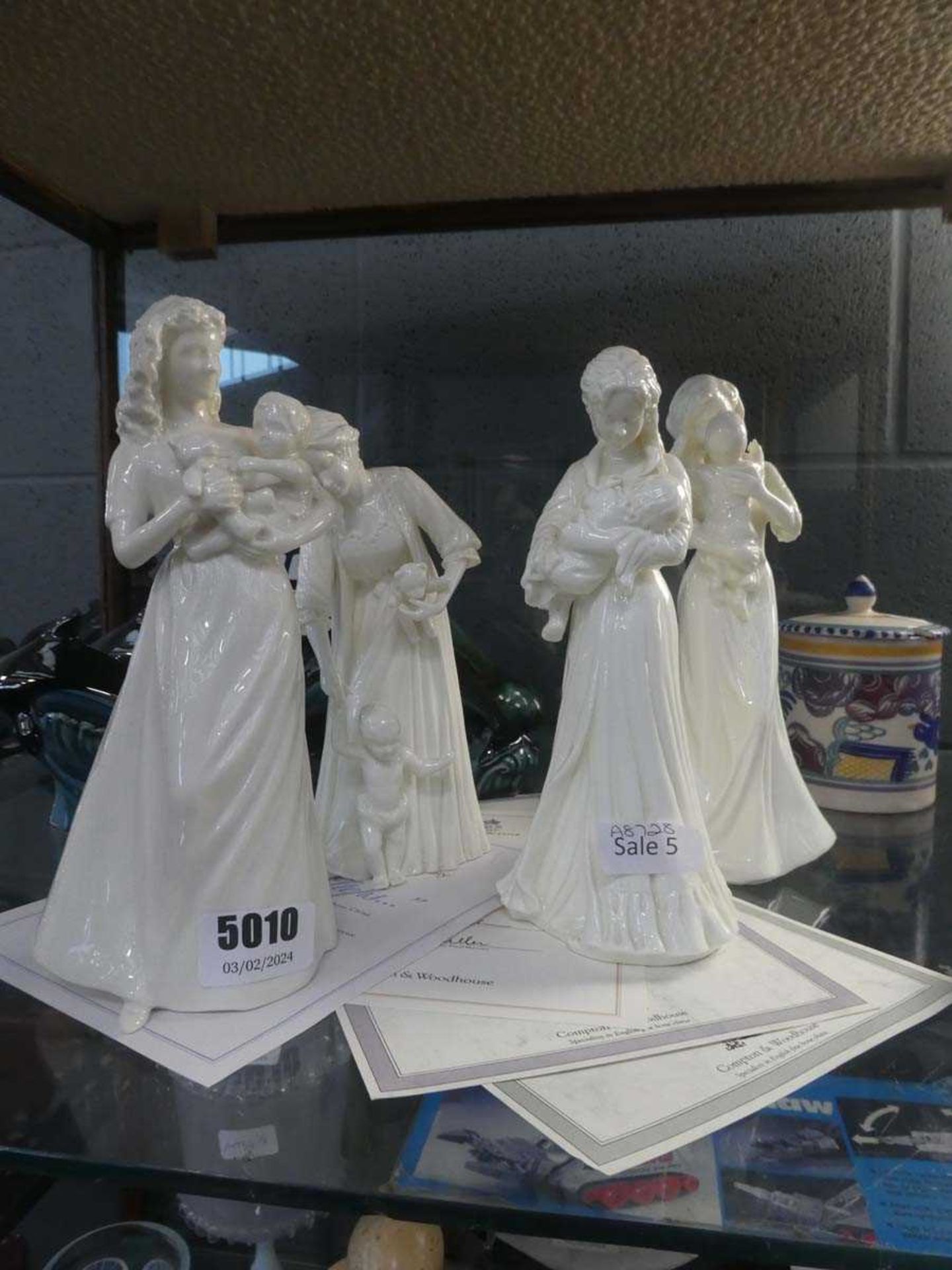4 Royal Worcester ladies with certificates