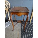 Painted Edwardian walnut two tier side table