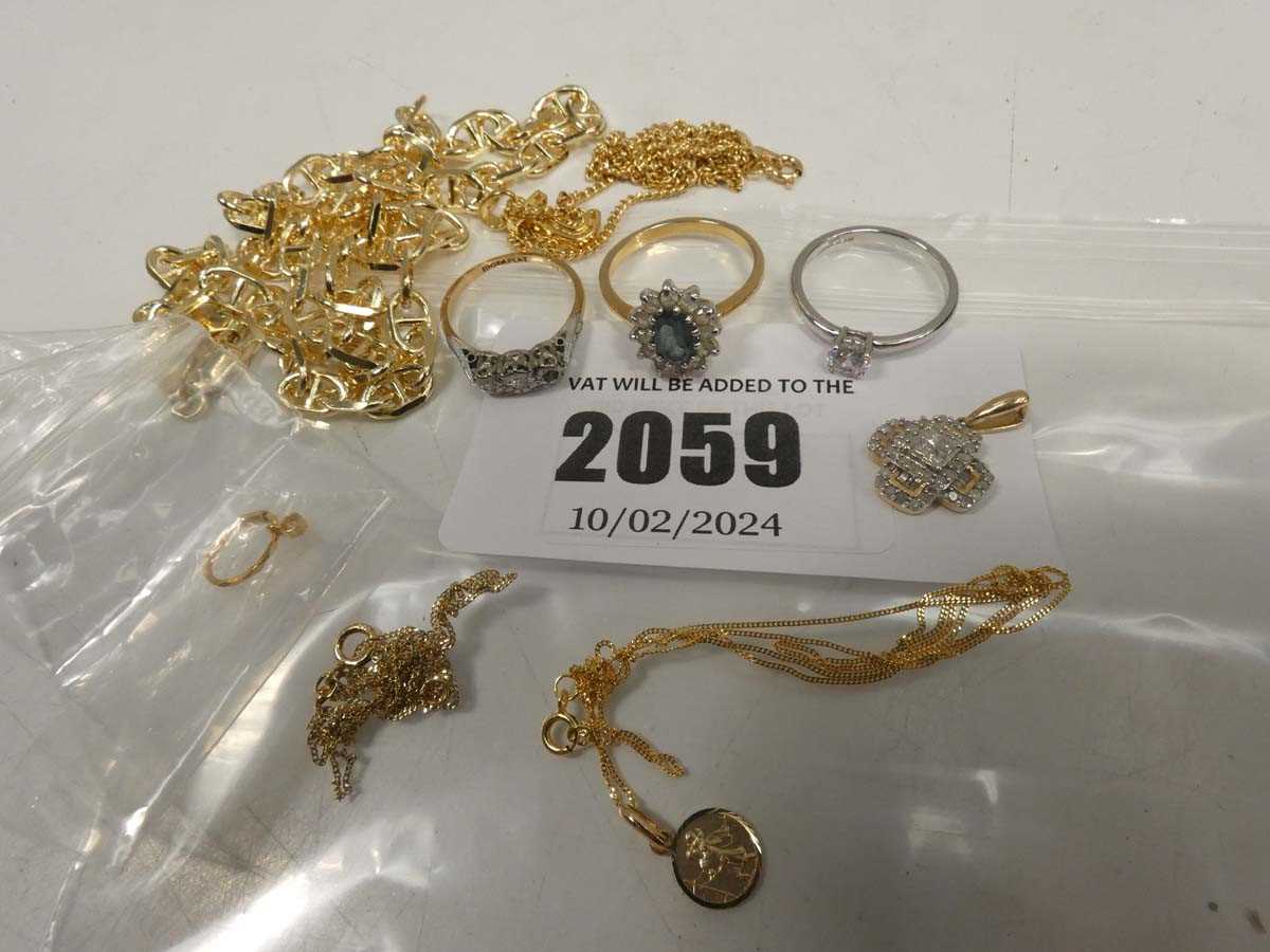 +VAT Selection of gold and gold tone jewellery