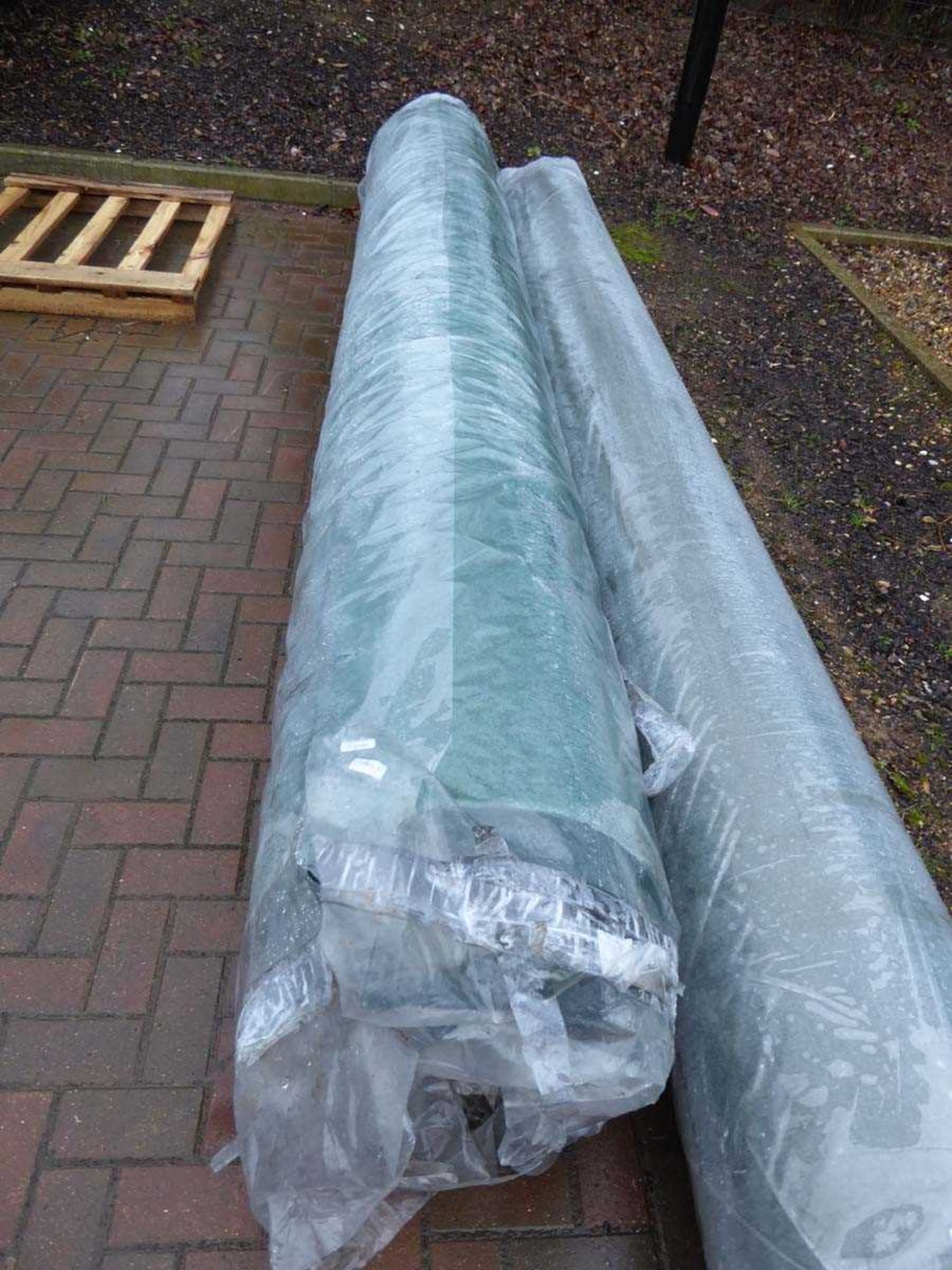 Large roll of heavy duty industrial green matting