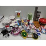 +VAT Fire cement, sanding & cuttings discs, adhesive tapes, block bait, wire mesh, paint brushes