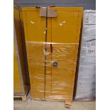 Large yellow 2 door stationery cupboard