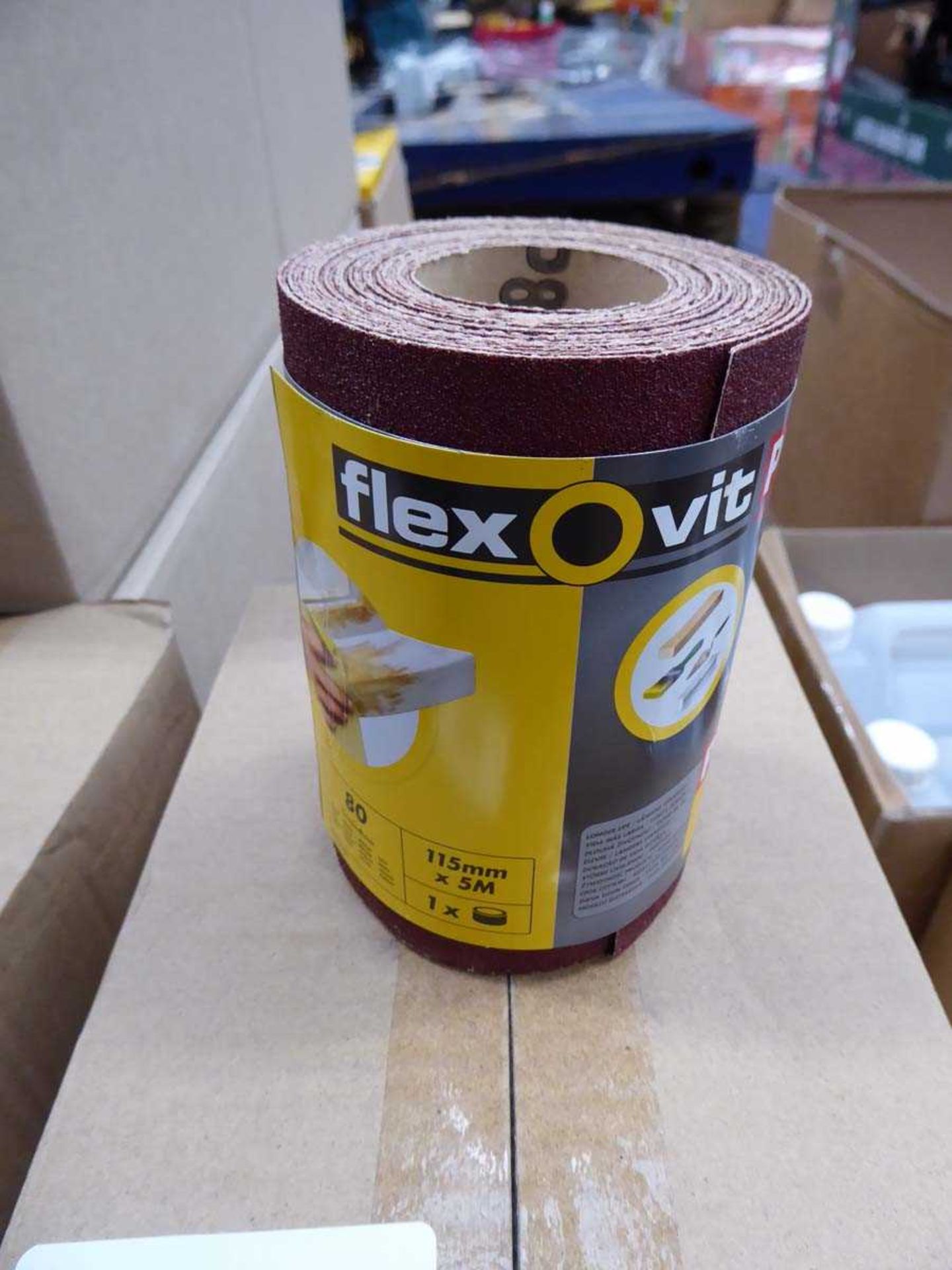 +VAT Four boxes of Flexovit 15mm x 5m 80 grit sanding rolls - Image 2 of 2