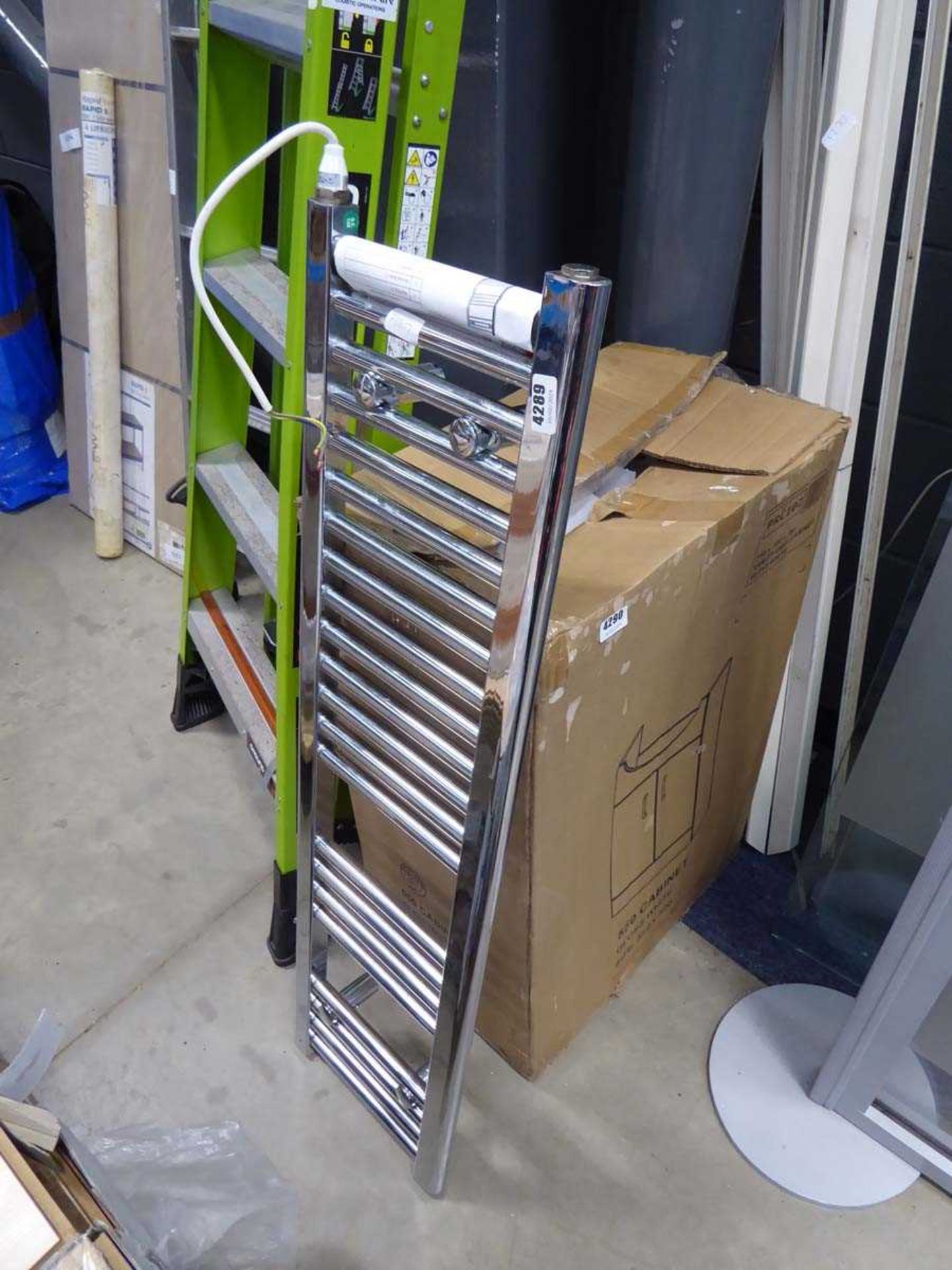 Thin chrome towel radiator