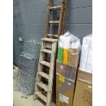 Wooden stepladder and wooden double ladder