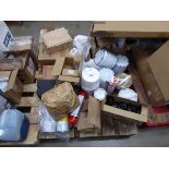 +VAT Pallet containing various aerosol sprays, line marking paint, acoustic foam spray adhesive etc