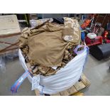 Large dumpy bag of military surplus clothing incl. pouches, trousers, boots, tops etc.