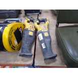 2 Dewalt battery powered reciprocating saws, no battery, no charger