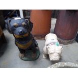 Figure of Rottweiler puppy and Bulldog