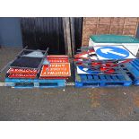 2 pallets of assorted metal road signs