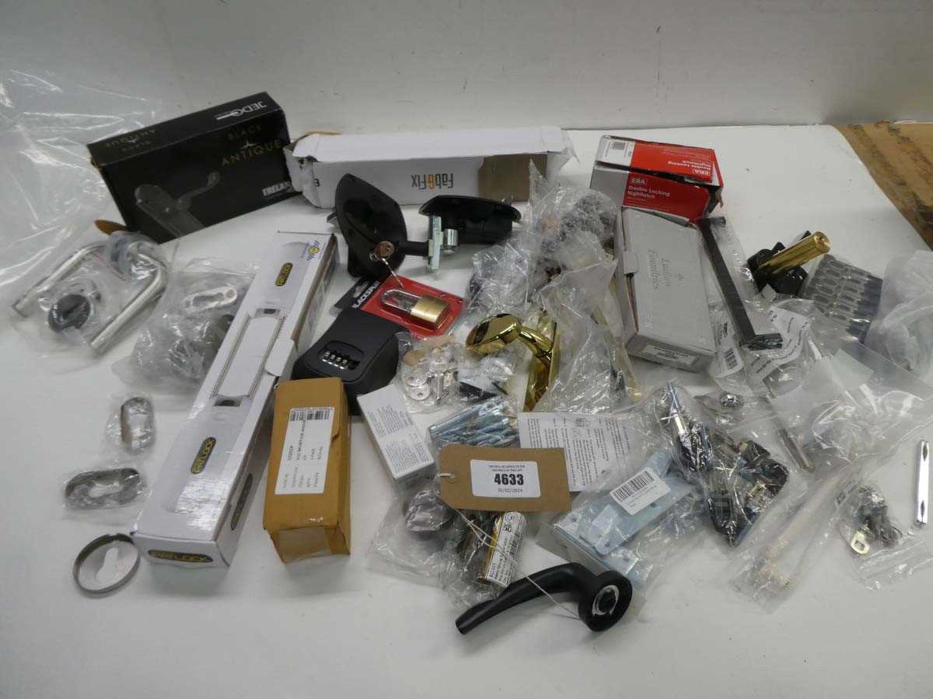 +VAT Door handles, letter box, night latch, padlock, key safe etc