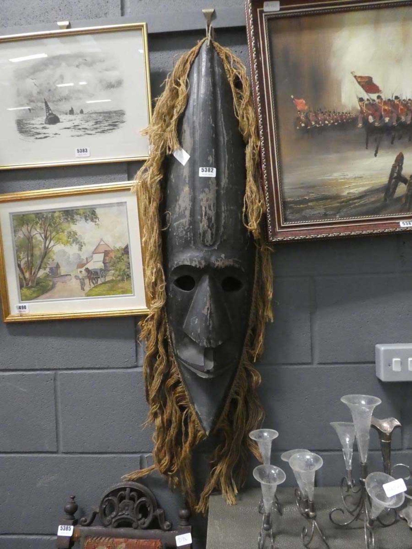 Large carved African mask