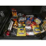 Cage containing loose and boxed Matchbox and other Diecast vehicles