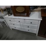 Contemporary white painted chest of 3 over 4 drawers