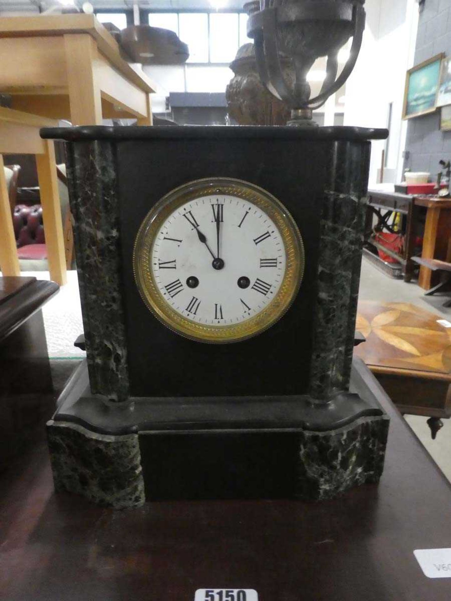 Slate mantle clock