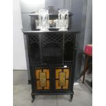 Double door aesthetic movement cabinet with mirrored gallery