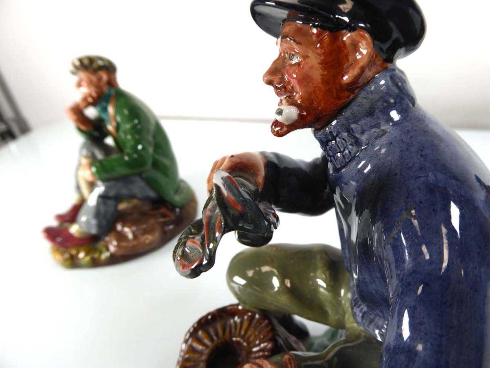 Four Royal Doulton figures: HN2042 Owd Willum, HN2317 The Lobster Man, HN2325 The Master and - Image 3 of 3