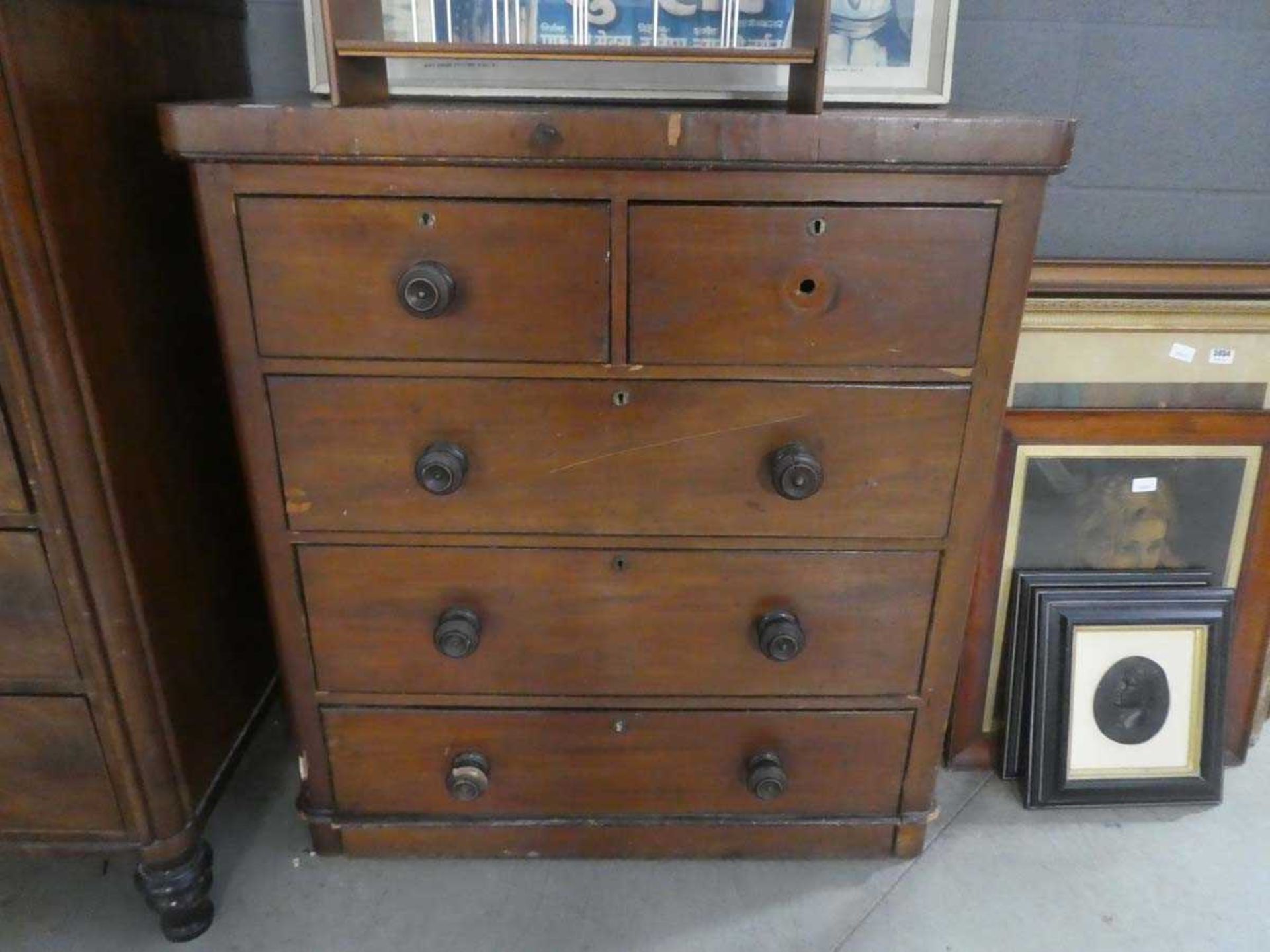 Victorian mahogany chest of two over three drawers