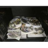 Cage containing quantity of Royal Doulton old country crafts collectors plates