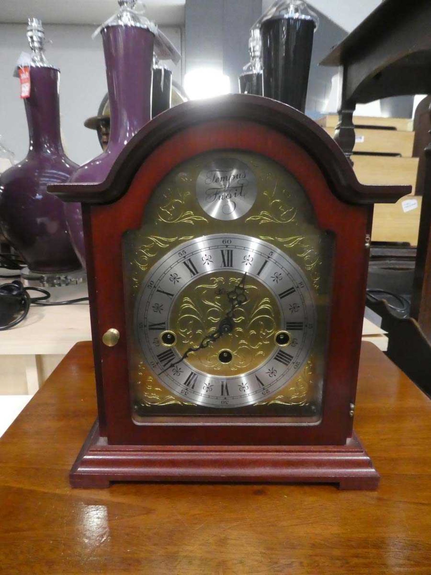 Modern dome topped mantle clock