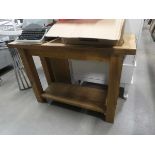 Rustic pine two tier console table