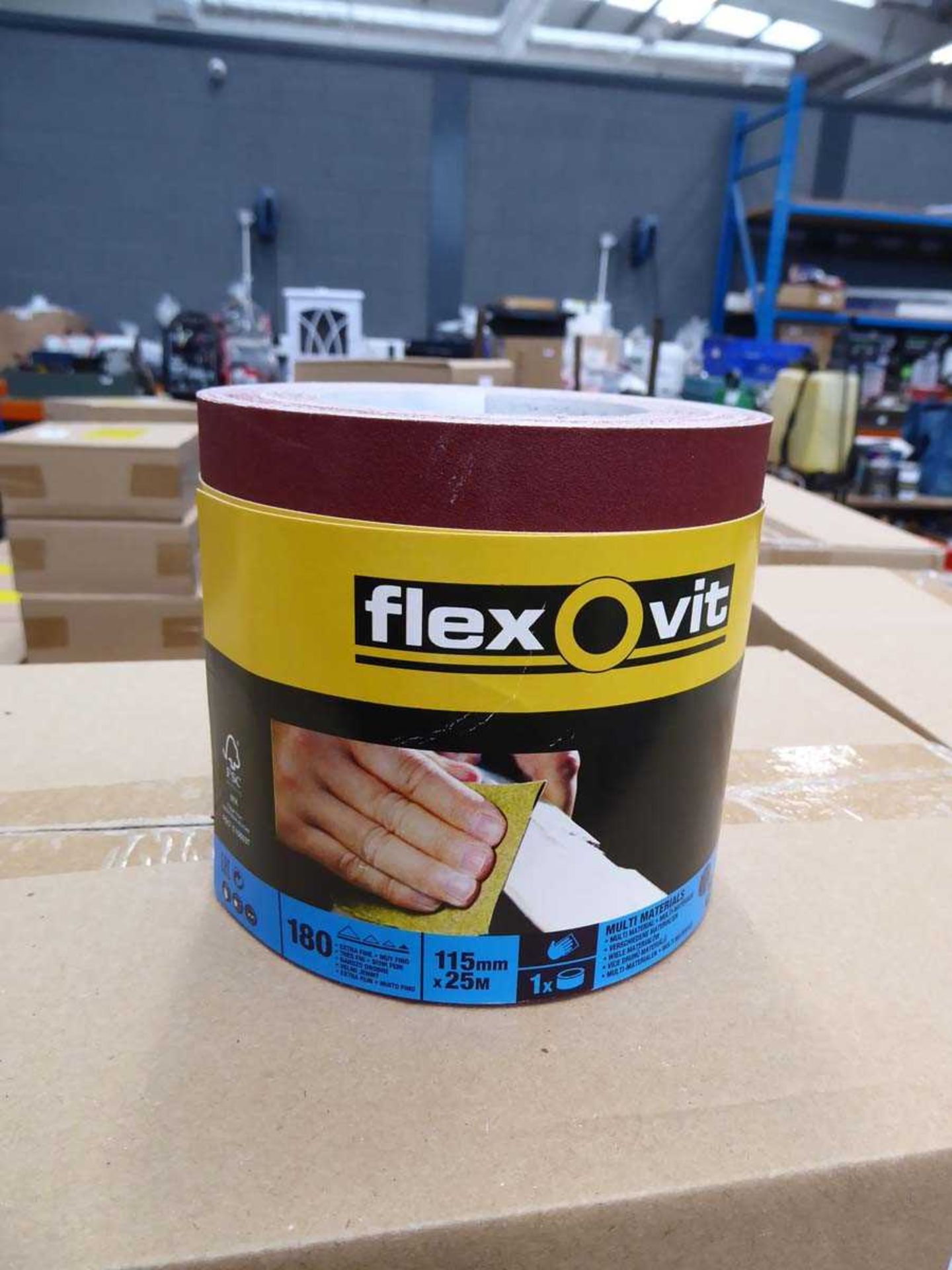 +VAT Two boxes of Flexovit abrasive 180 grit rolls - Image 2 of 2