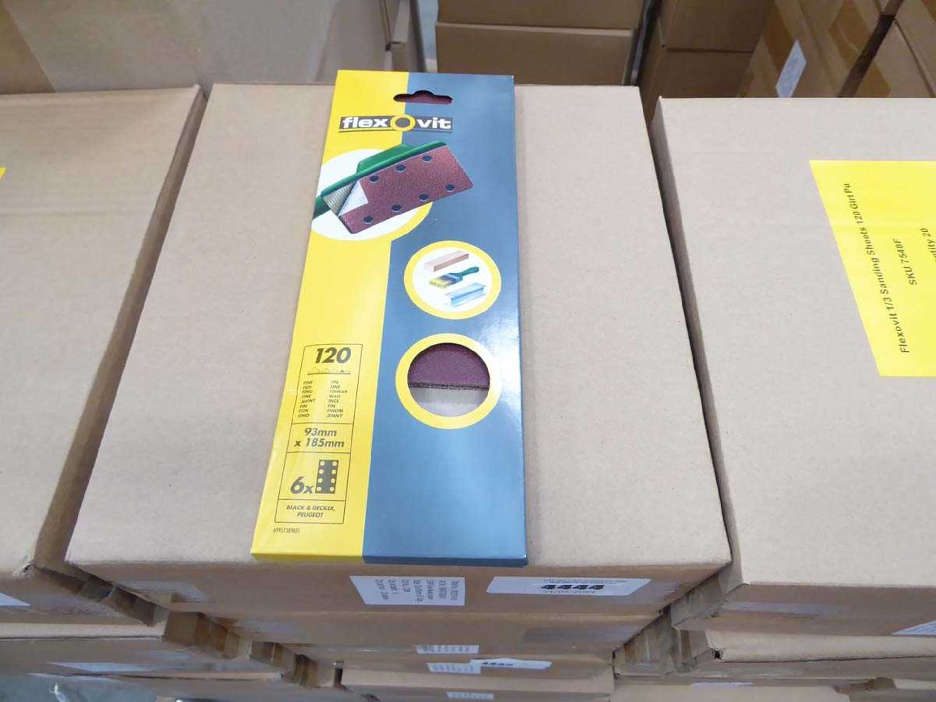+VAT Three boxes of Flexovit 120 grit sanding sheets - Image 2 of 2