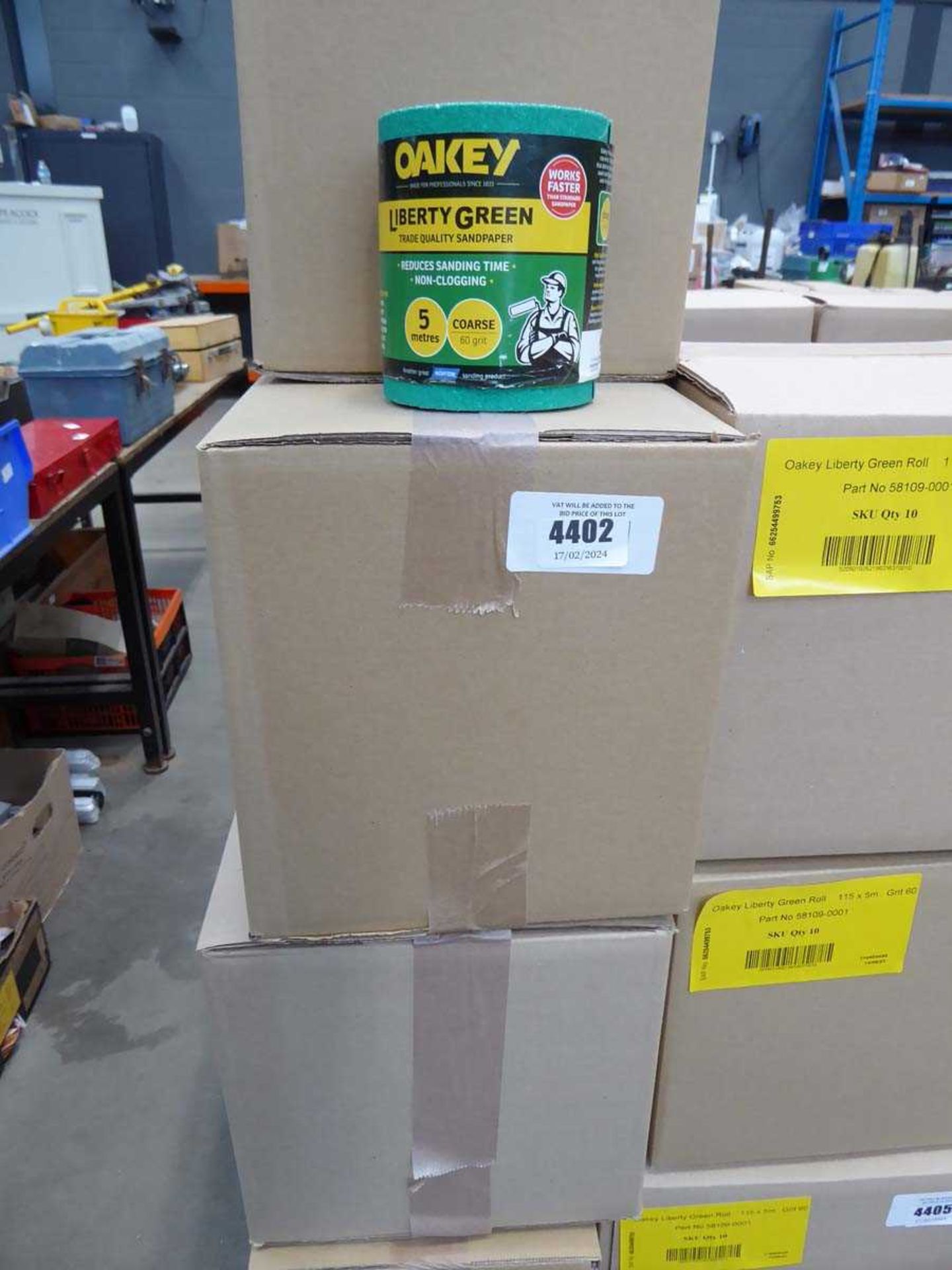 +VAT Two boxes of Liberty green roll 115mm x 5m 60 grit sandpaper