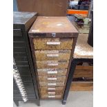 Rusty multidrawer filing cabinet