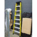 +VAT 8 tread yellow and silver aluminum electricians style step ladder