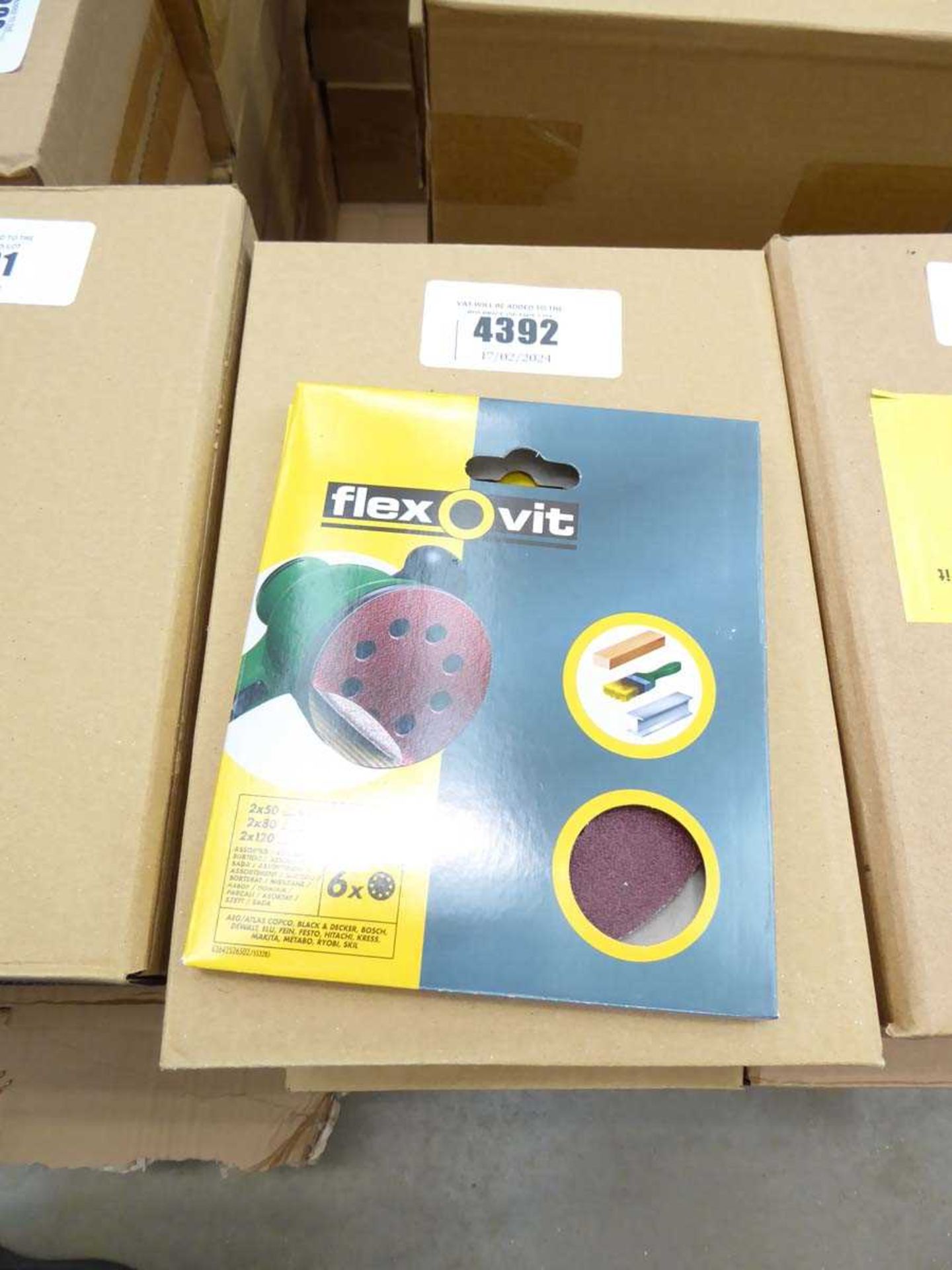 +VAT Four boxes of Flexovit 125mm assorted grit sanding discs - Image 2 of 2