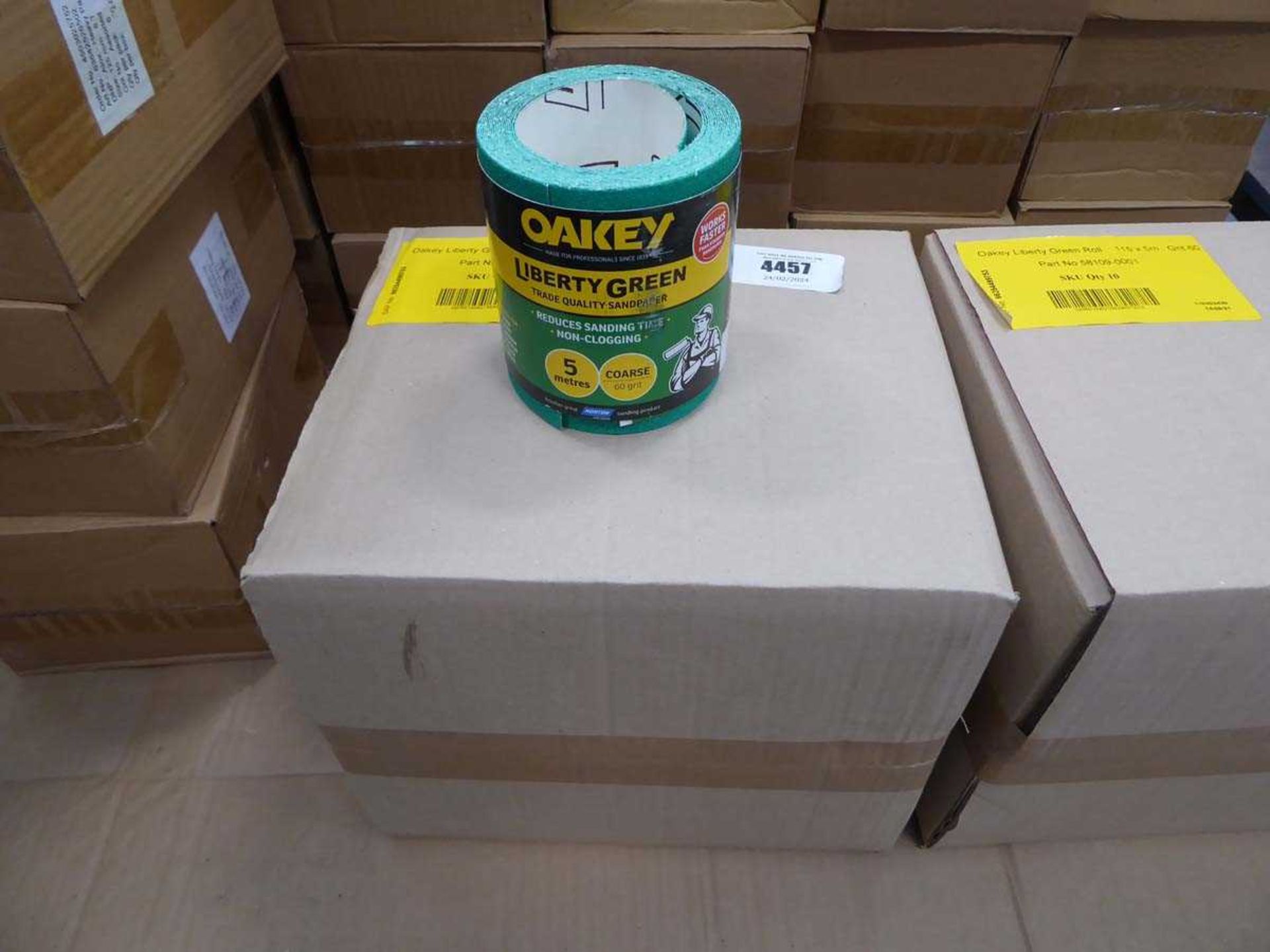 +VAT Two boxes of Liberty green roll 115mm x 5m 60 grit sandpaper