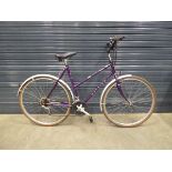 Purple Raleigh lady's bike